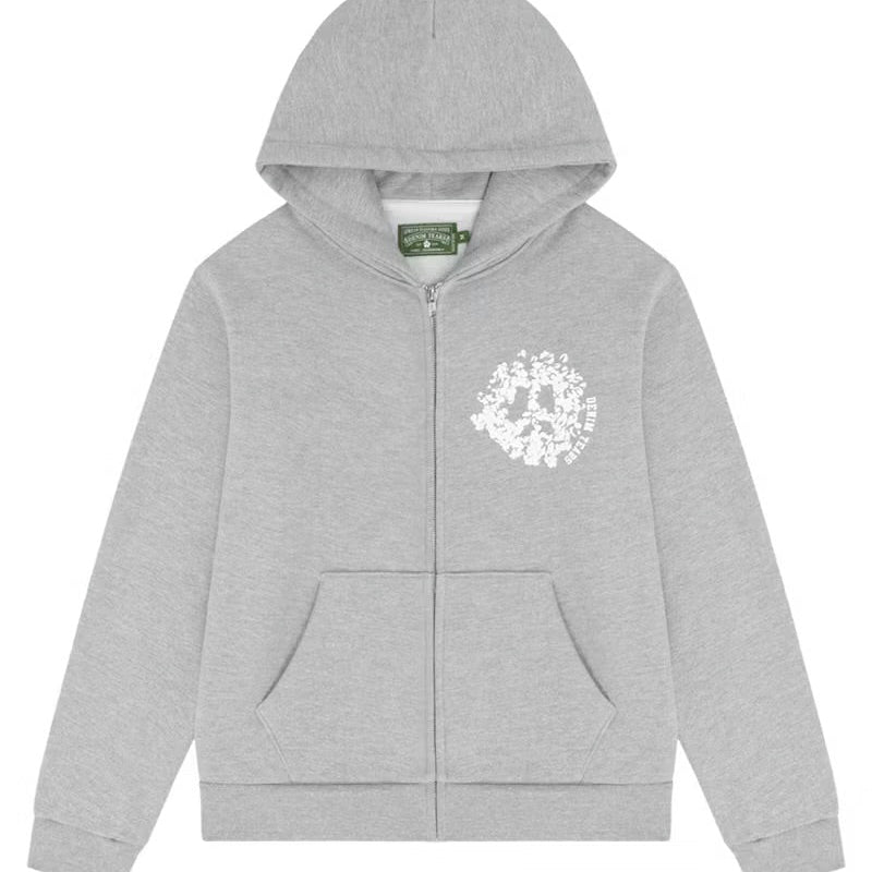 Denim Tears University Grey Zip Up Hoodie