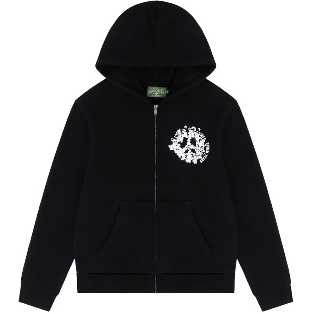Denim Tears University Black & White Zip Up Hoodie