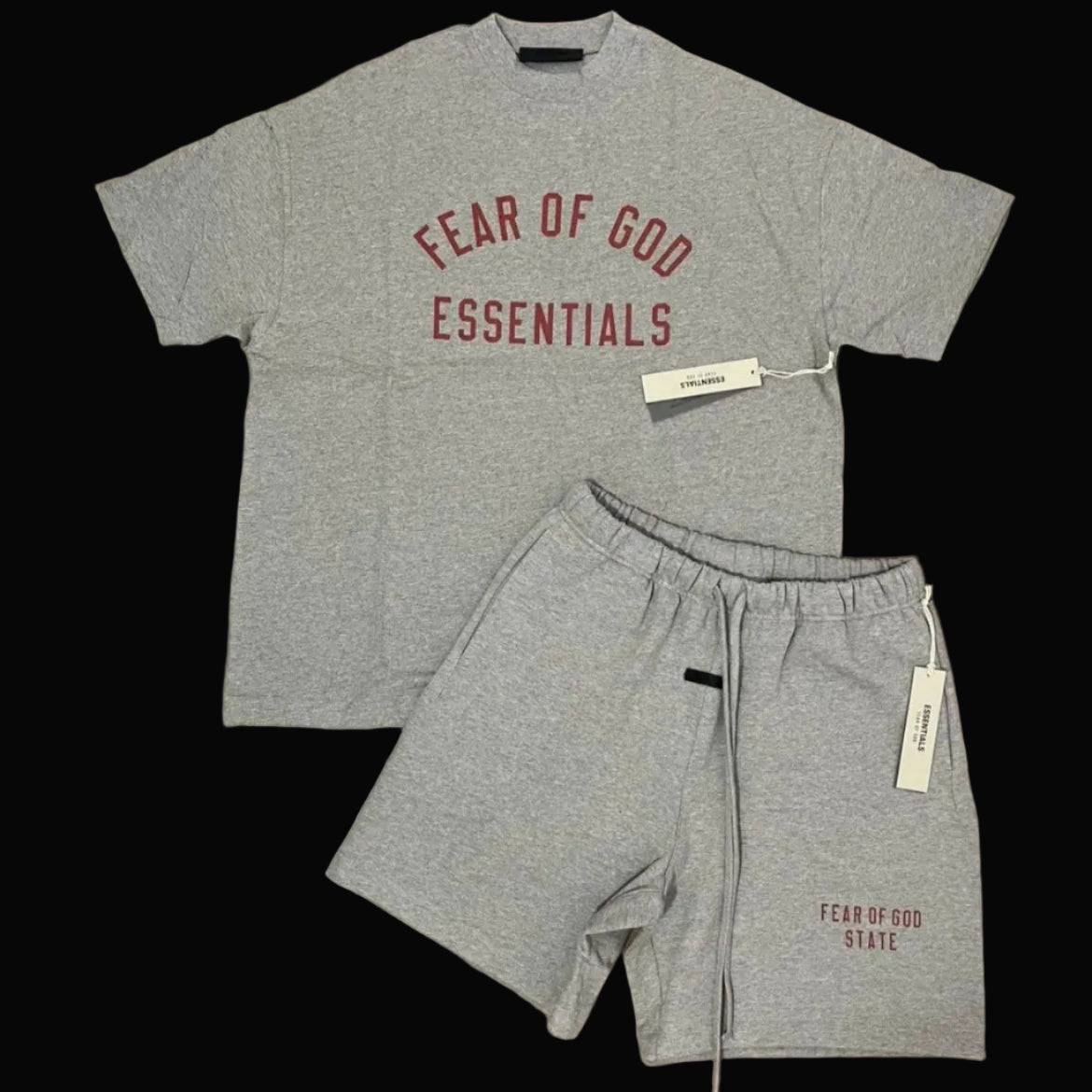 Fear of God FW24 Grey and Red Short Set
