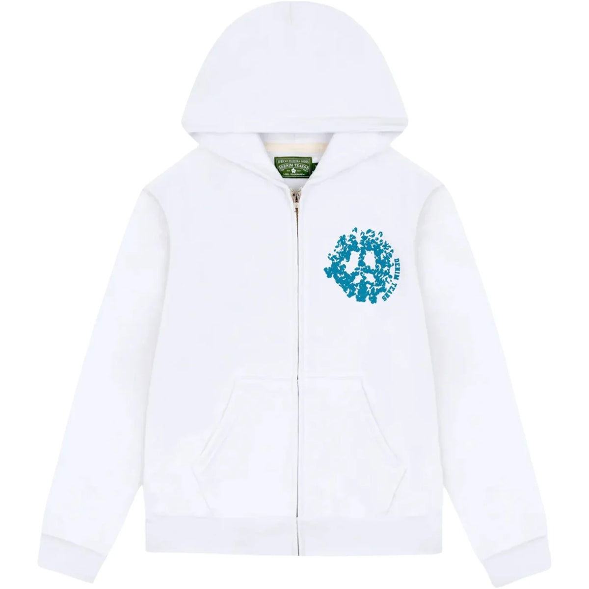 Denim Tears University White Zip Up Hoodie