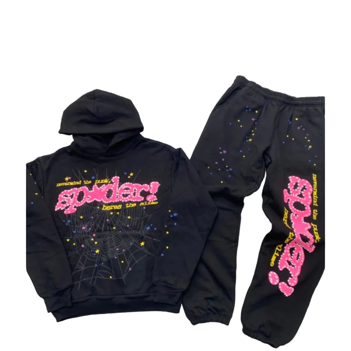 Sp5der P*nk V2 Black Tracksuit