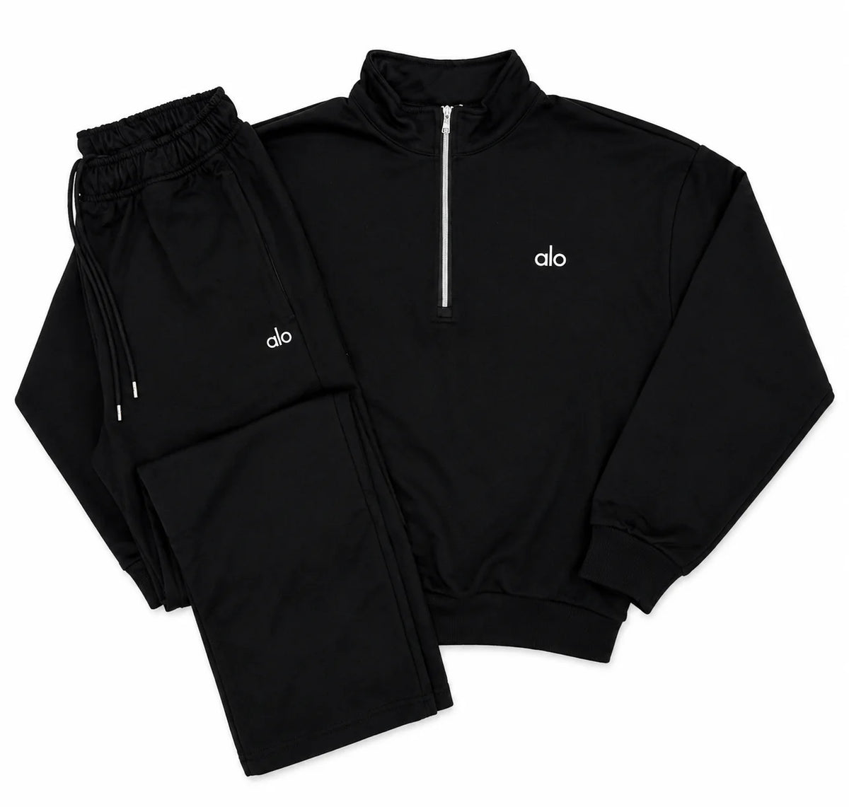 Alo Quater Zip Tracksuit Black