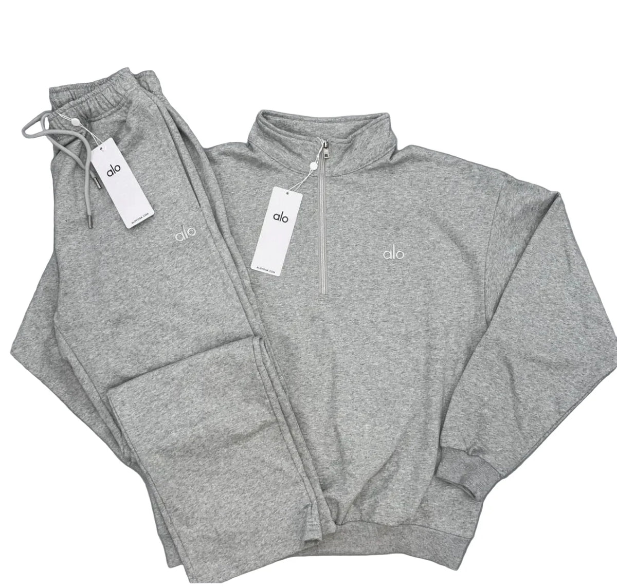 Alo Quater Zip Tracksuit Grey