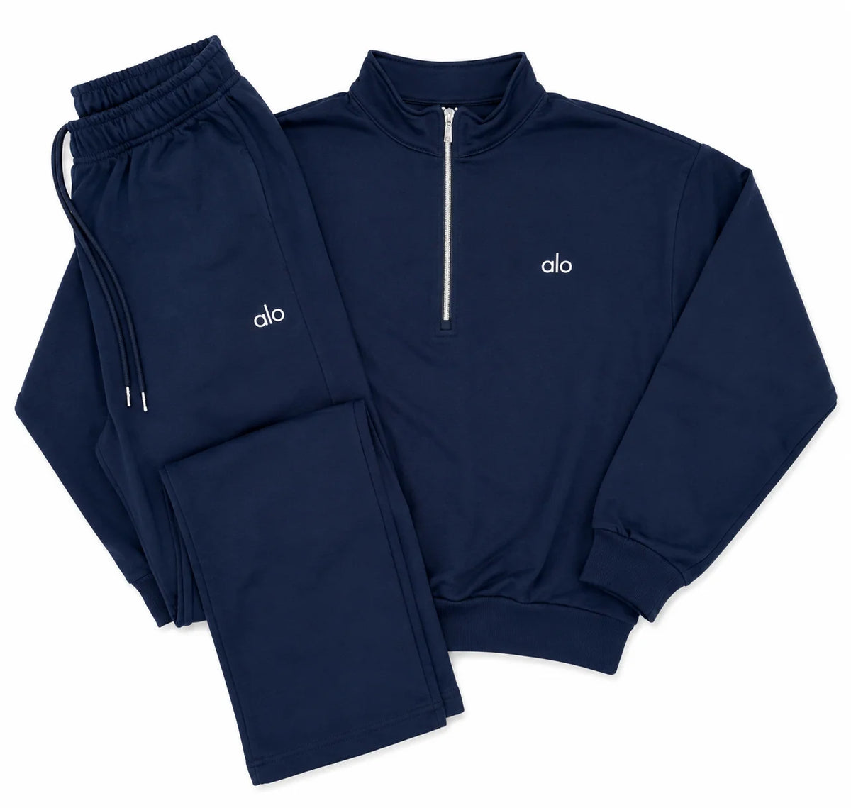Alo Quater Zip Tracksuit Navy