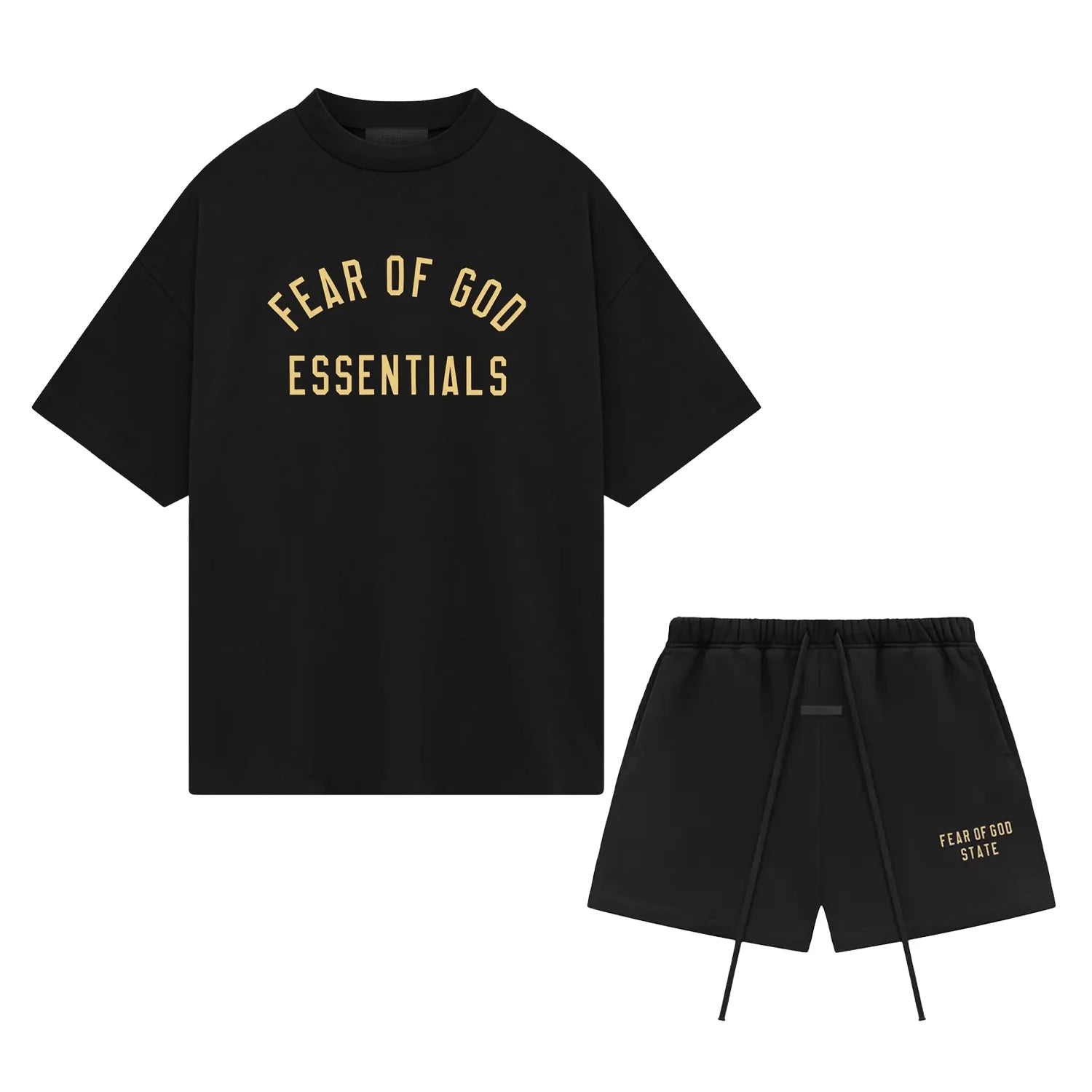Fear of God FW24 Black and Gold Short Set