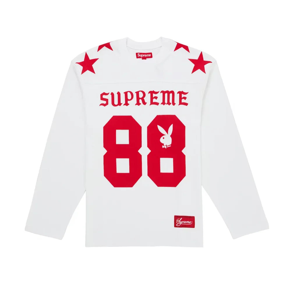 Supreme Long Sleeve Tee Playboy white and red